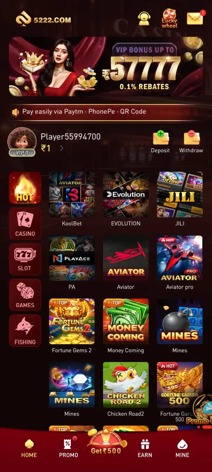 5222 Game online games and mobile categories